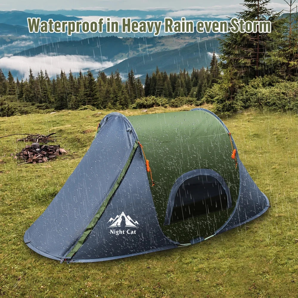 Night Cat Single Person Waterproof Pop Up Camping Tent