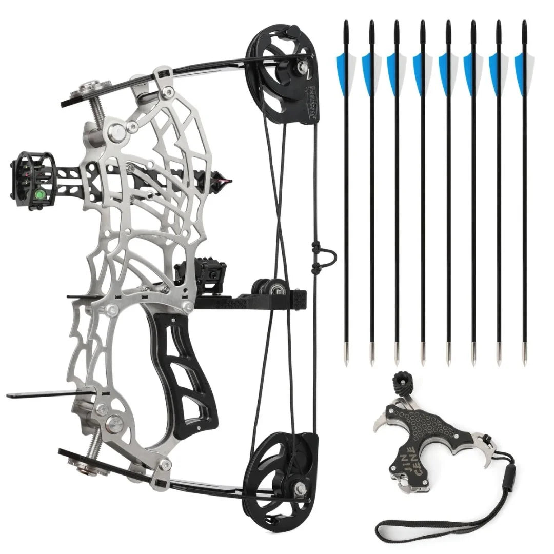 Adjustable Steel Compound Bow With Carbon Fiber Grip