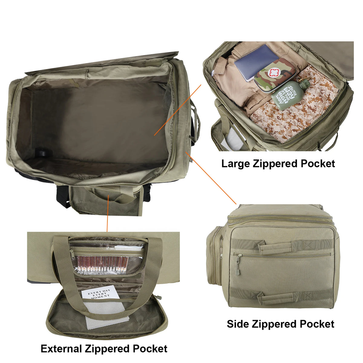 LQARMY Waterproof Nylon Camping Travel Trolley Luggage Bag for Outdoor Trips