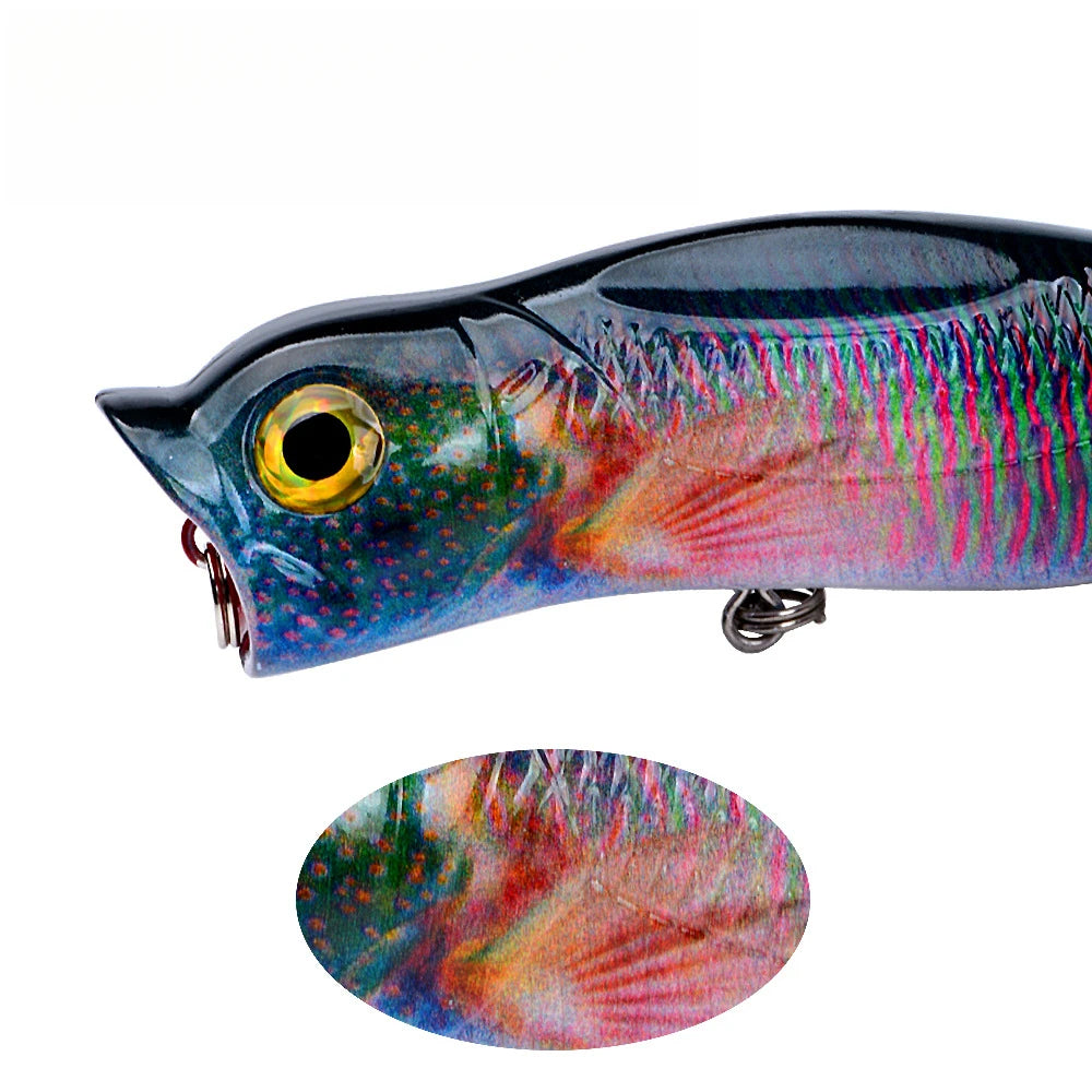Topwater Popper Fishing Lures With Realistic Rattle Beads