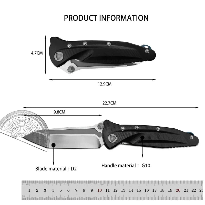 DIY Folding Knife D2 Blade G10 Handle Outdoor Camping Multitool