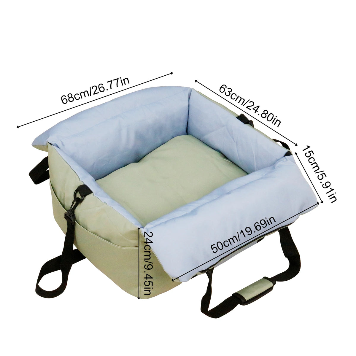 Borwart Portable Dog Car Booster Seat Safety Belt Washable Cover