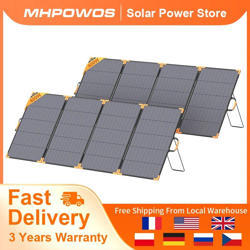 Mhpowos 400W Bifacial Foldable Solar Panel Portable Charger