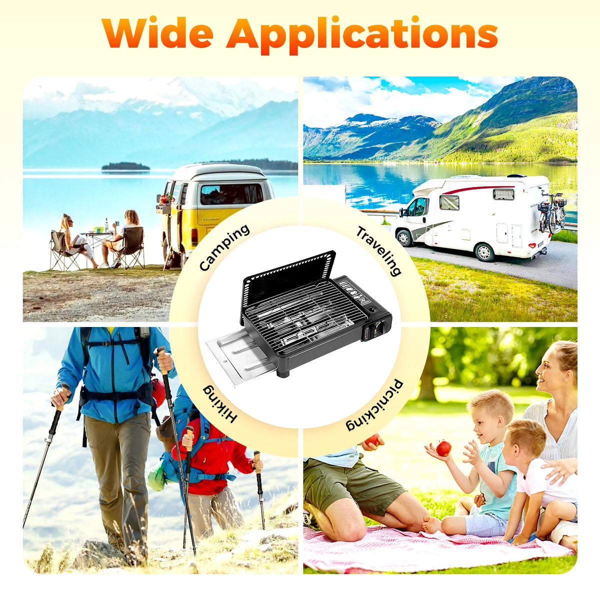 Portable Butane Gas Grill Stove With Grill Net Case