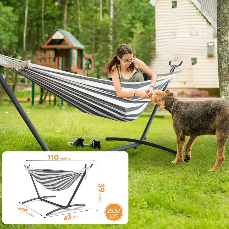 Gyroor Heavy Duty Adjustable Stand Hammock For Outdoor Relaxation