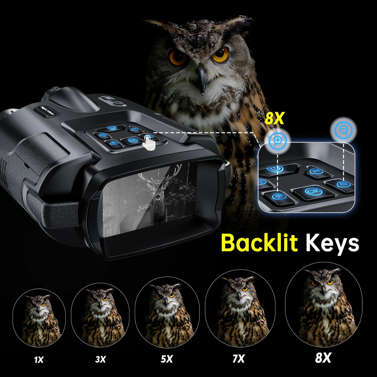 DIYIMIN 8X Digital Night Vision Binoculars For Outdoor Observation