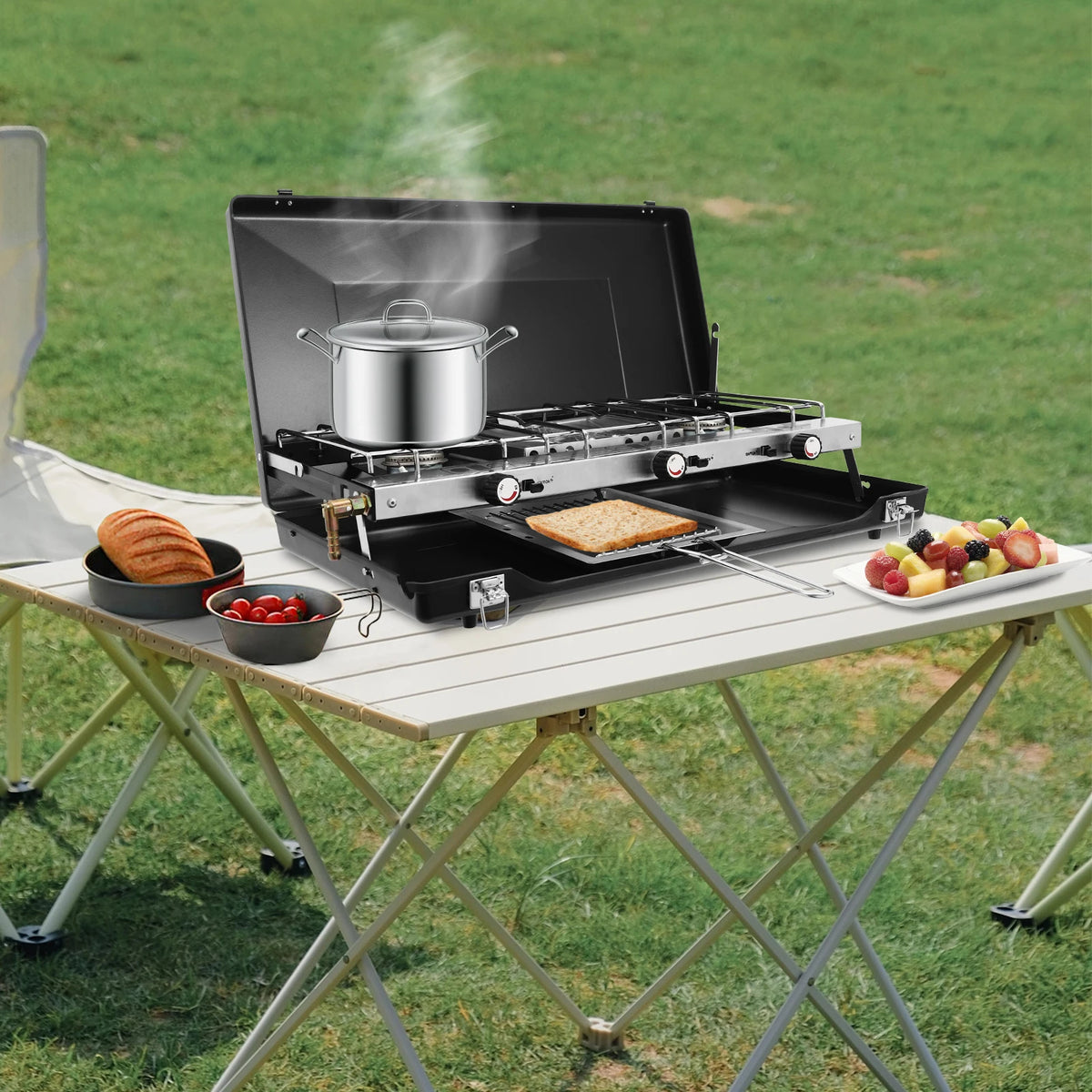 Portable Gas Camping Stove For Outdoor Grilling And Picnics