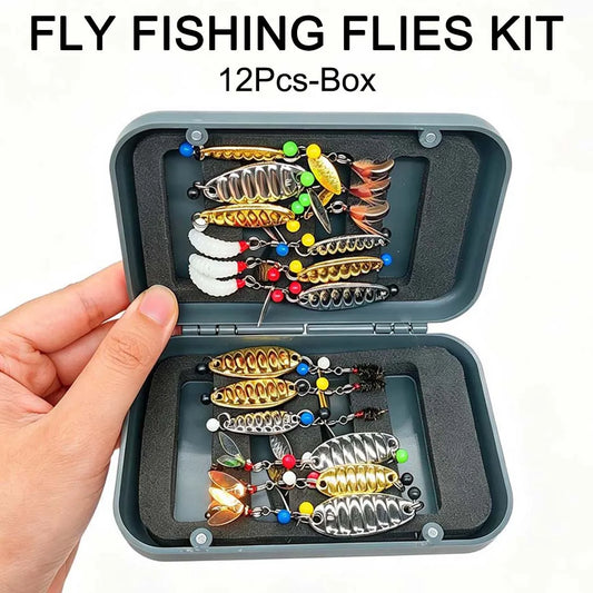 Handmade Fly Fishing Flies Kit With Dry Wet Nymphs Streamers