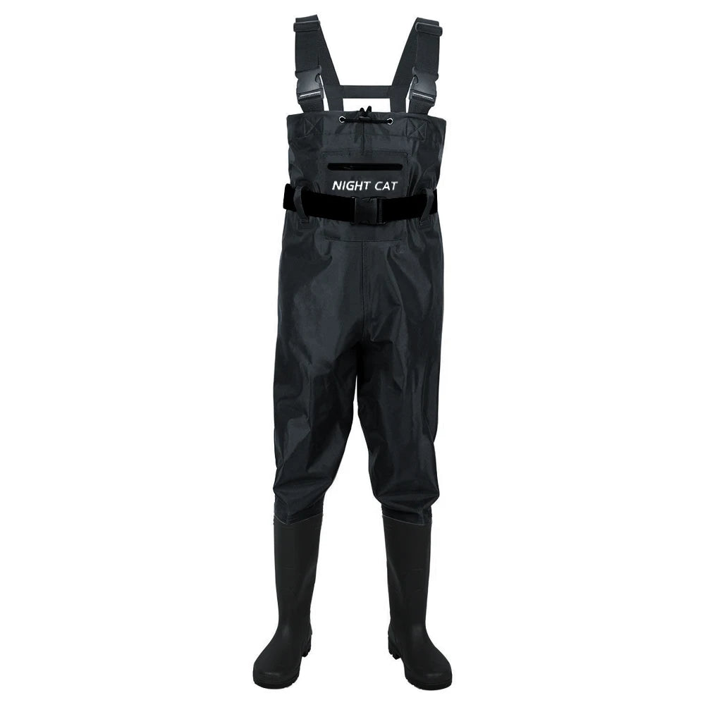 Waterproof Nylon PVC Chest Waders With Boots For Fishing