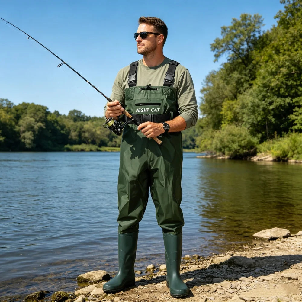 Night Cat Waterproof Chest Waders With Boots For Fishing and Hunting
