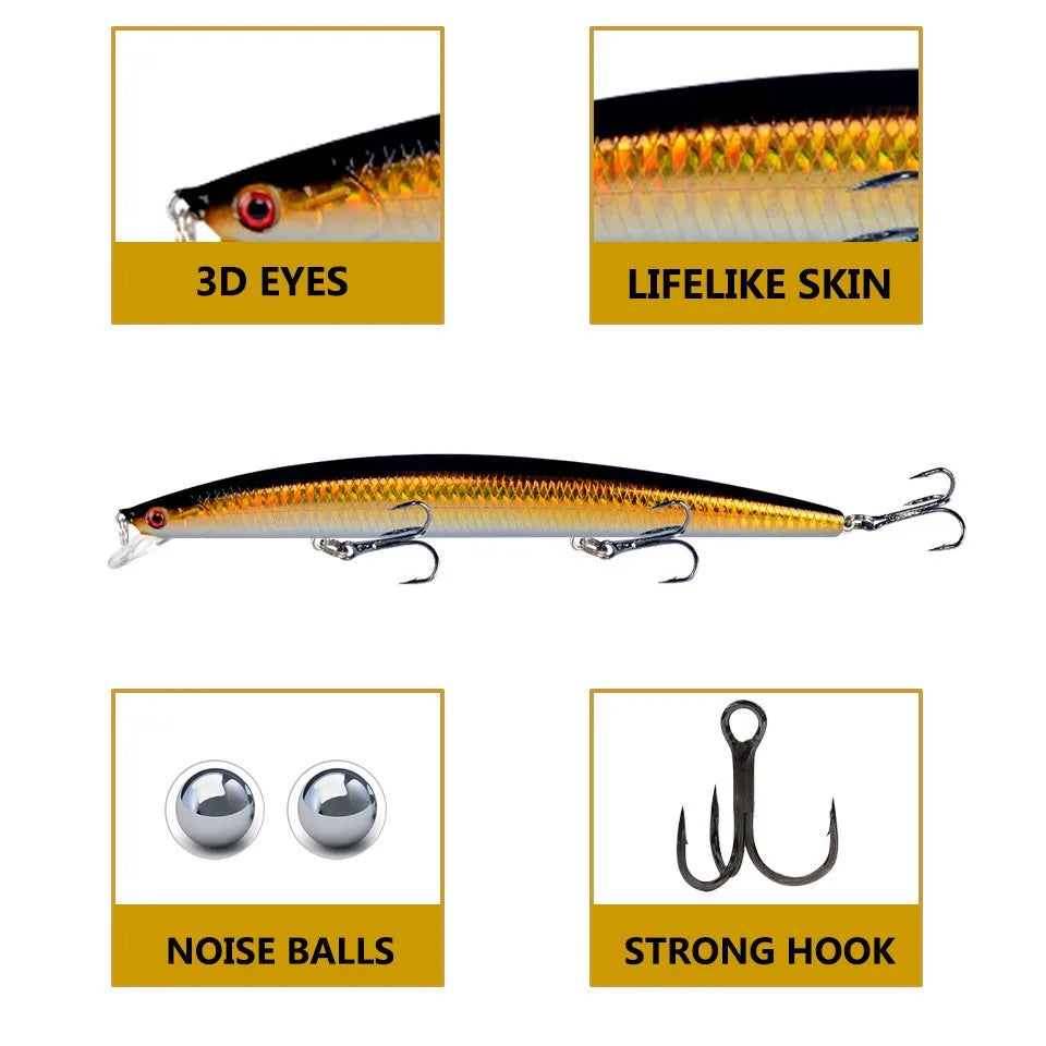 Minnow Hard Bait Artificial Fishing Lures For Freshwater And Saltwater