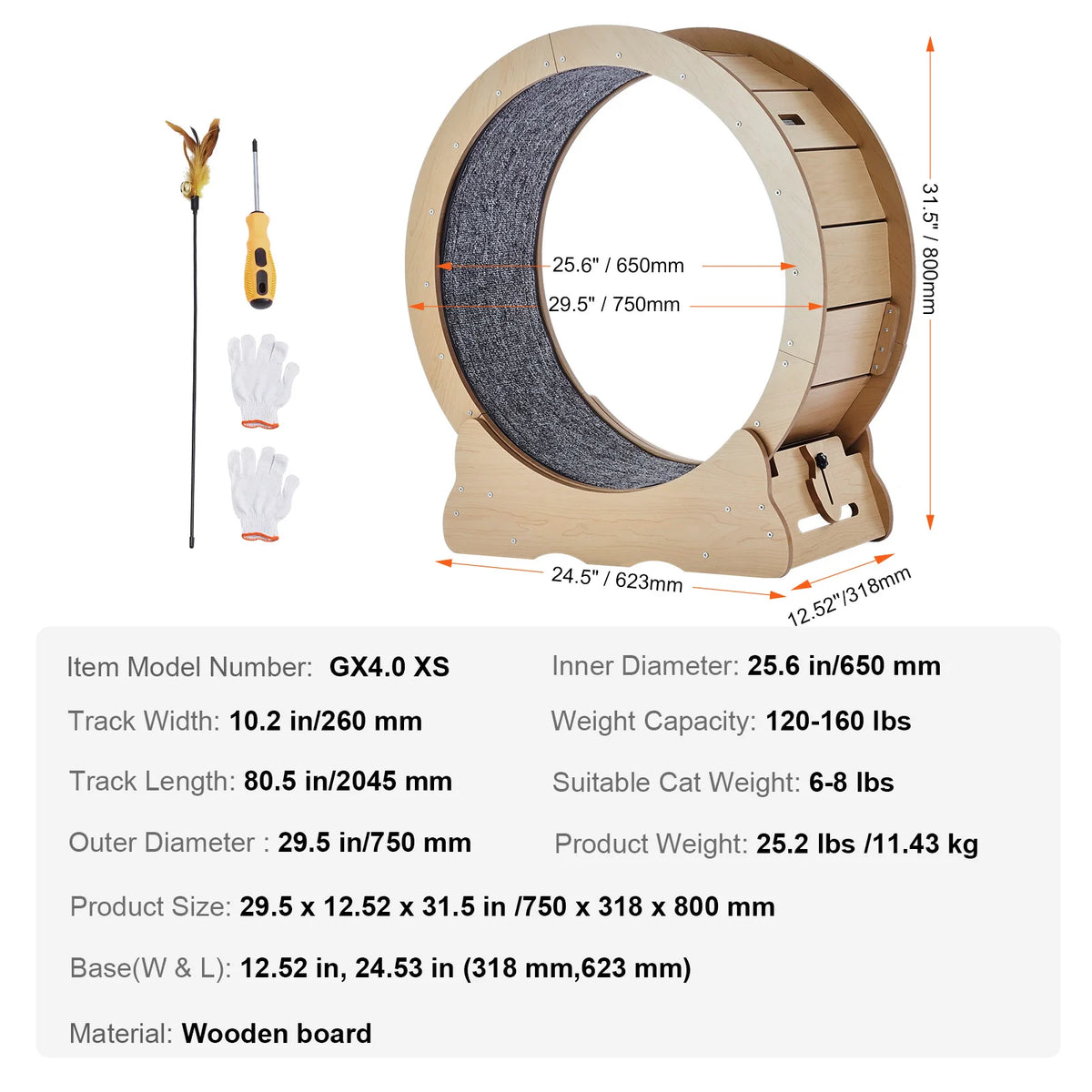Solid Wooden Cat Running Wheel For Indoor Fitness Training