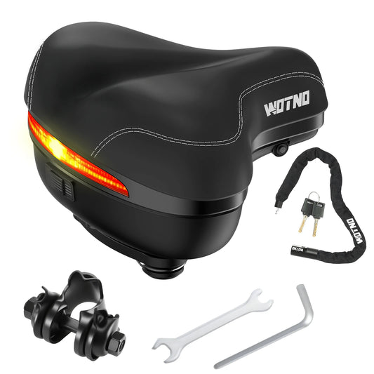 Wide Bike Saddle Replacement, Memory Foam Padded, Shock Absorbing
