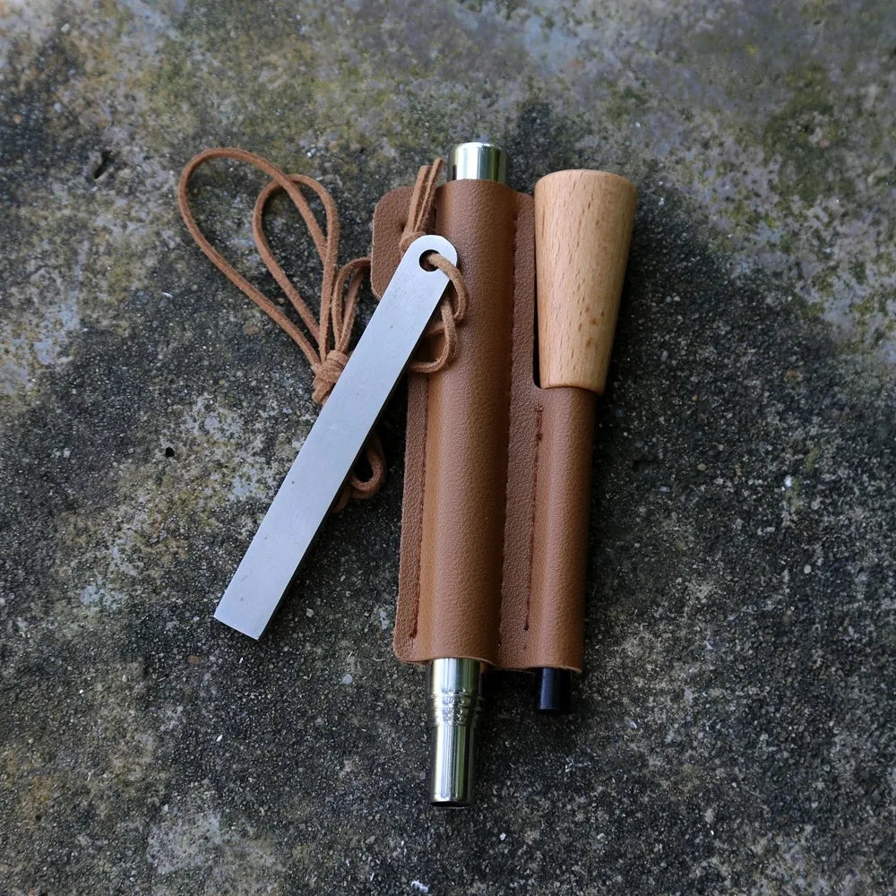 Iron Magnesium Fire Starter Kit for Camping and Hiking Survival Tools