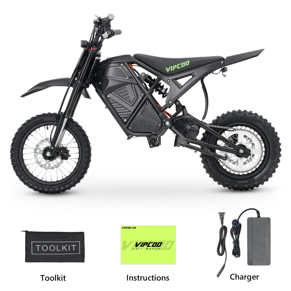 VIPCOO H3 Electric Fat Tire Dirt Bike With Hydraulic Brakes