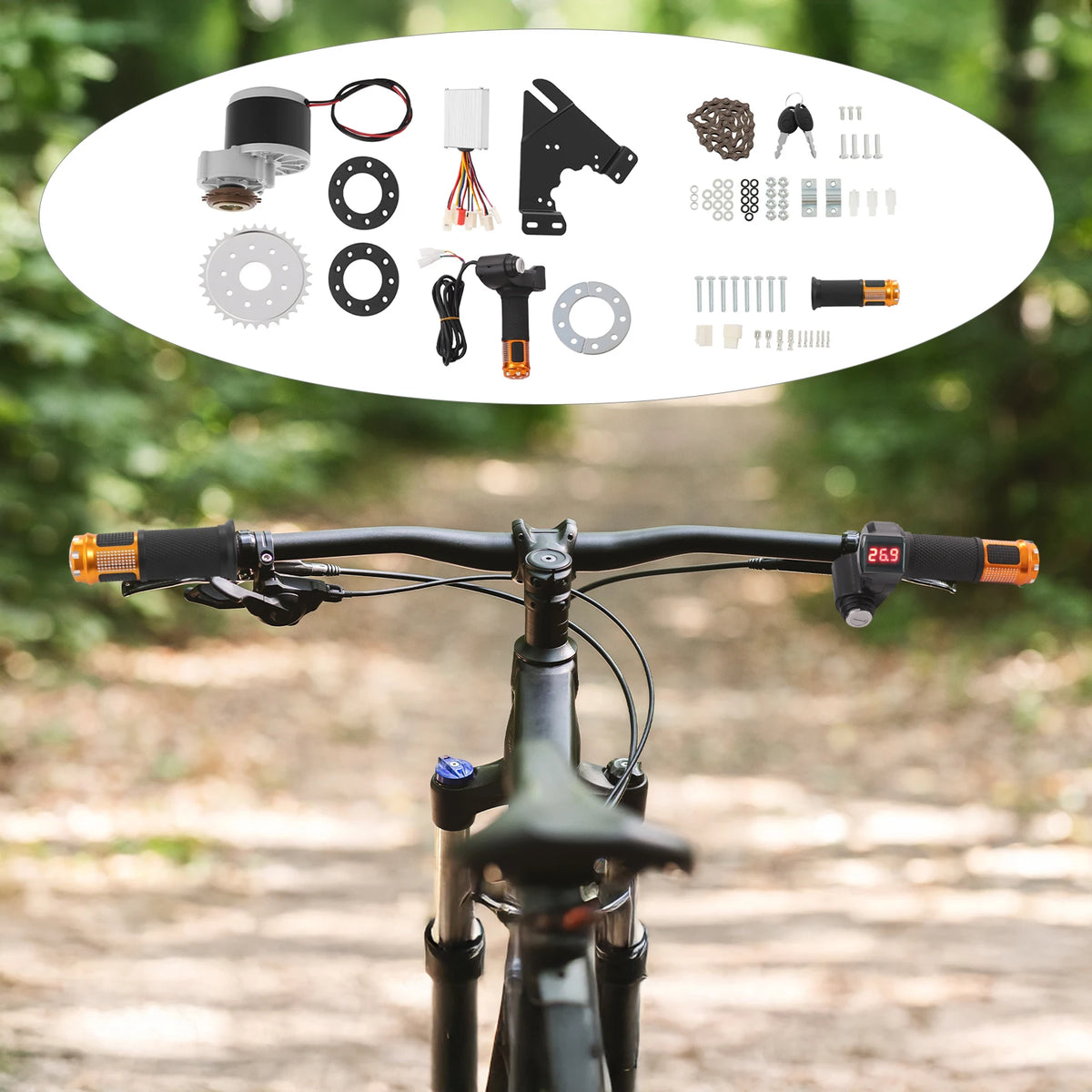 24V 250W Ebike Conversion Kit Brushed Motor Led Display