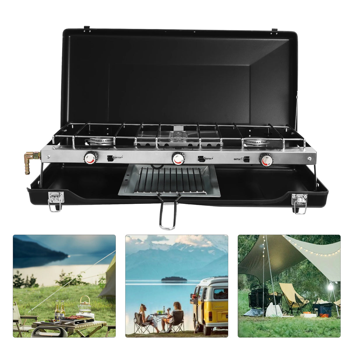 Portable Gas Camping Stove For Outdoor Grilling And Picnics