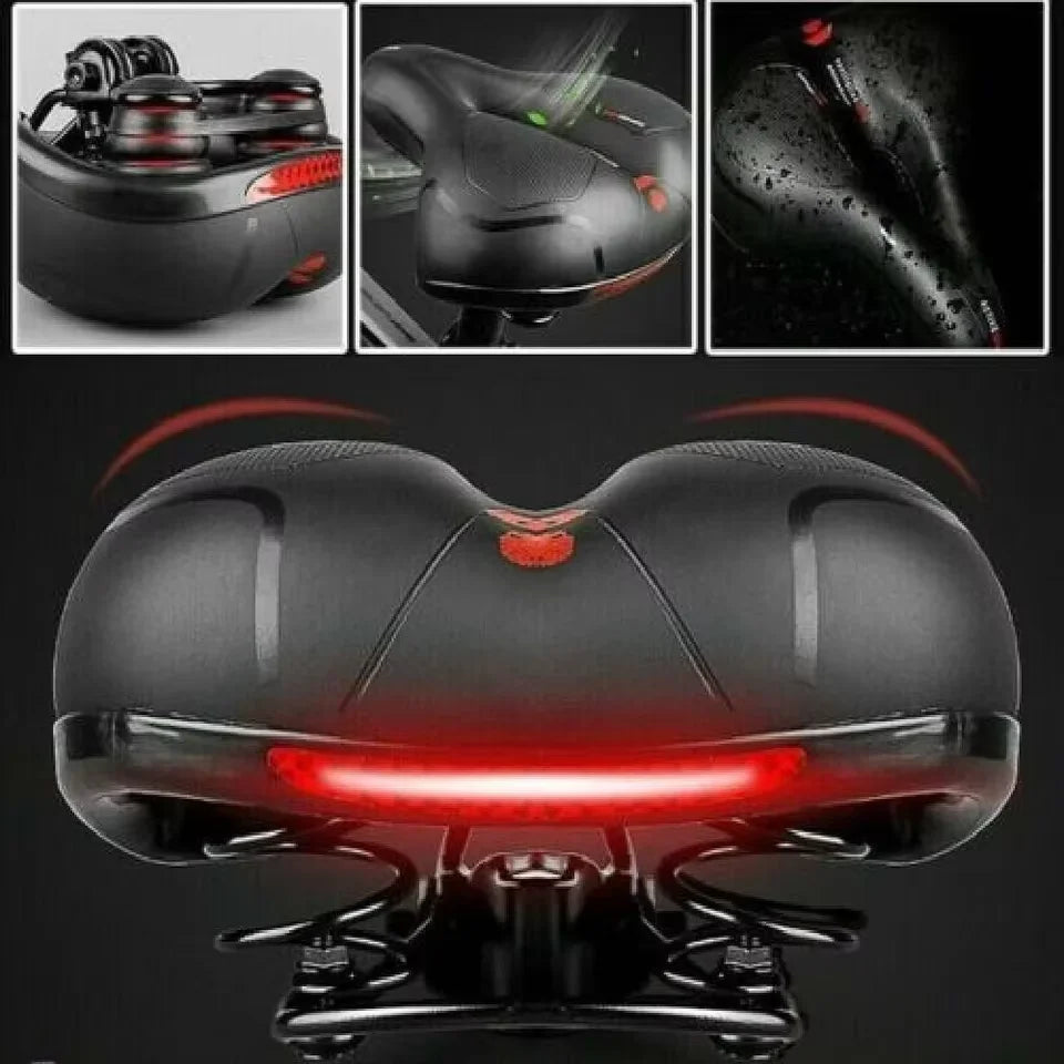 Breathable Comfort Bike Saddle With Taillight For Mountain Cycling