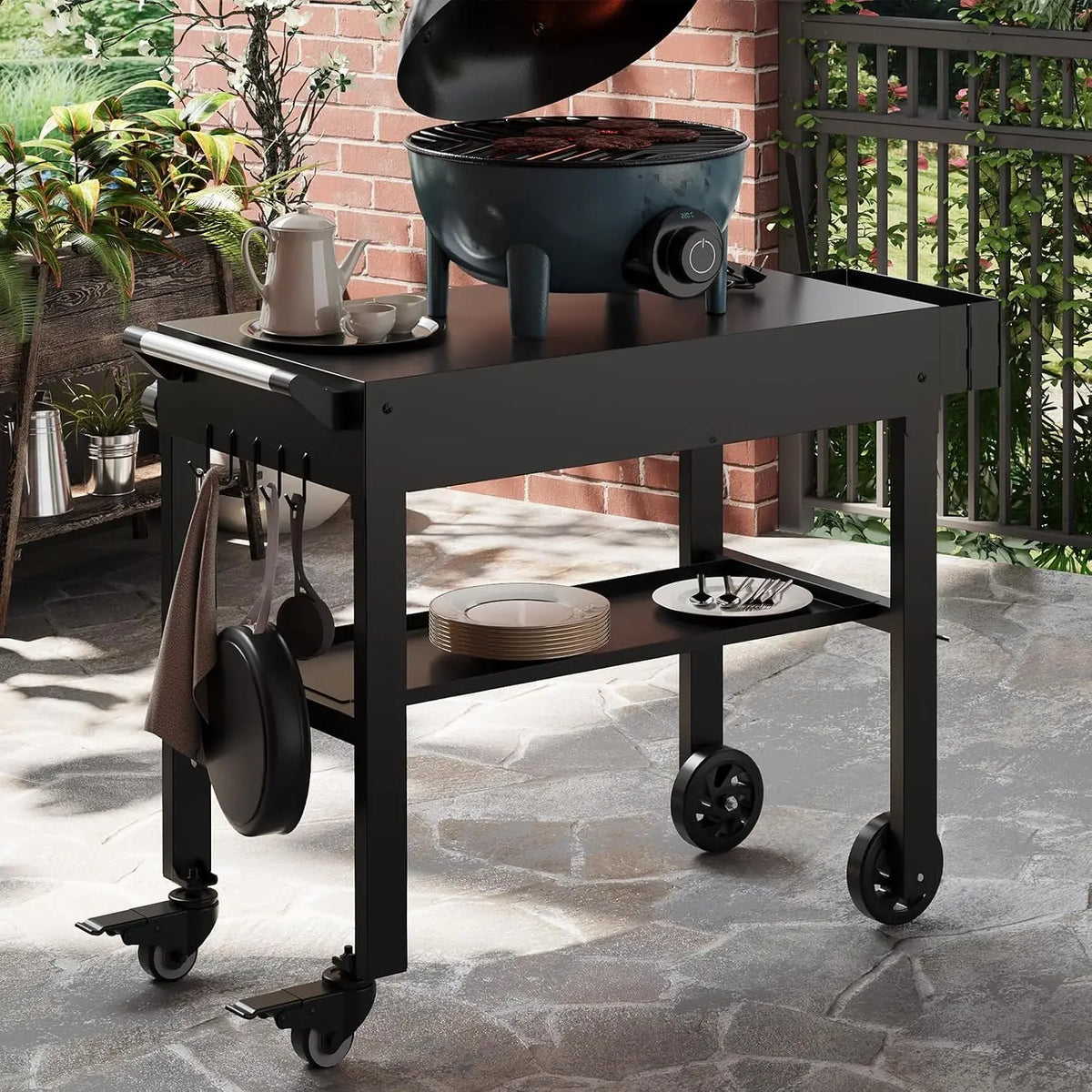 Tacleekii Portable Grill Cart For Blackstone Griddles With Locking Wheels