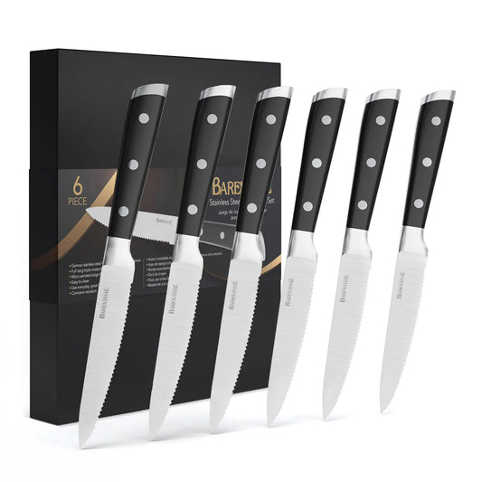 Barenthal Stainless Steel Serrated Steak Knife Set With Ergonomic Handle