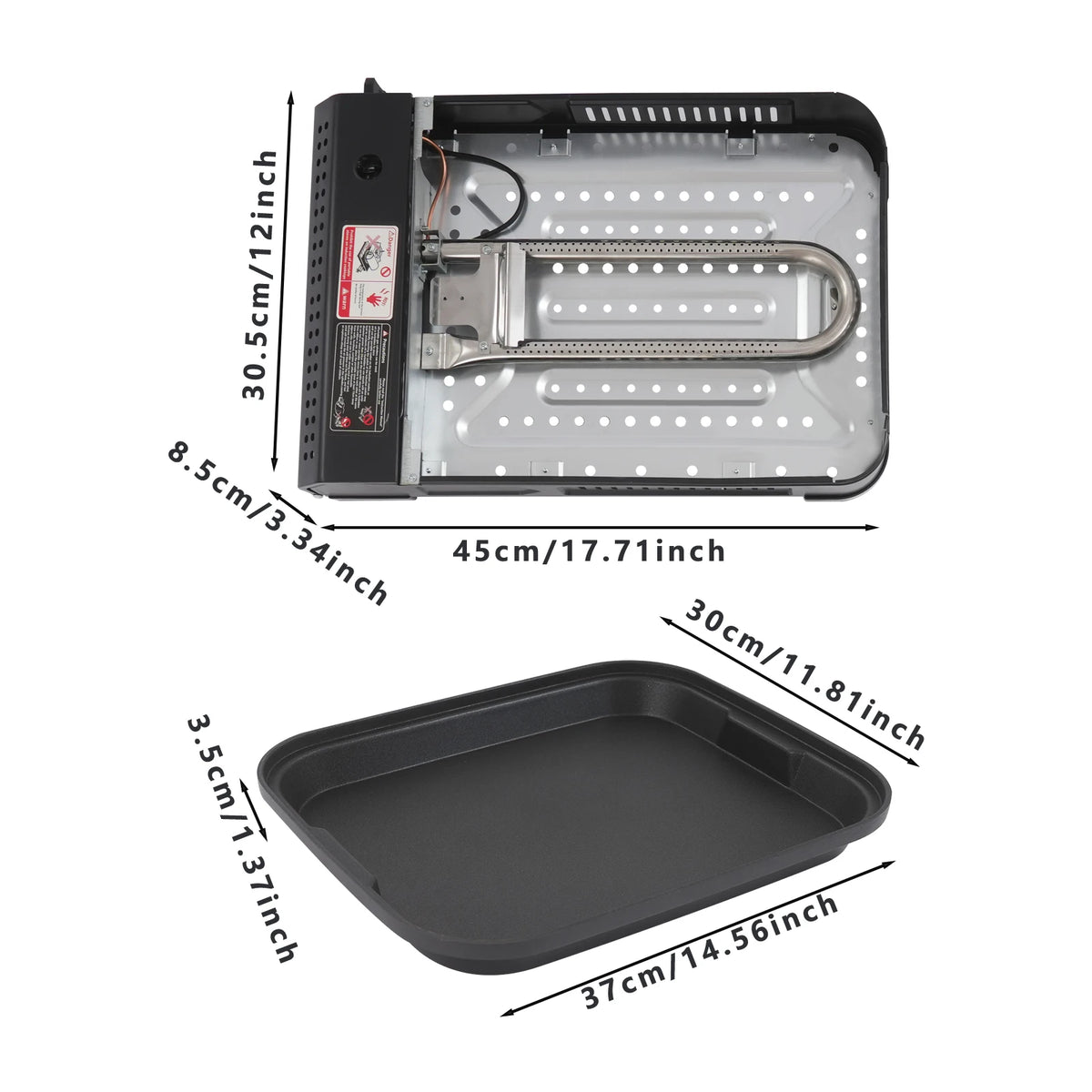 Portable Butane Camping Stove With Stainless Grill Pan