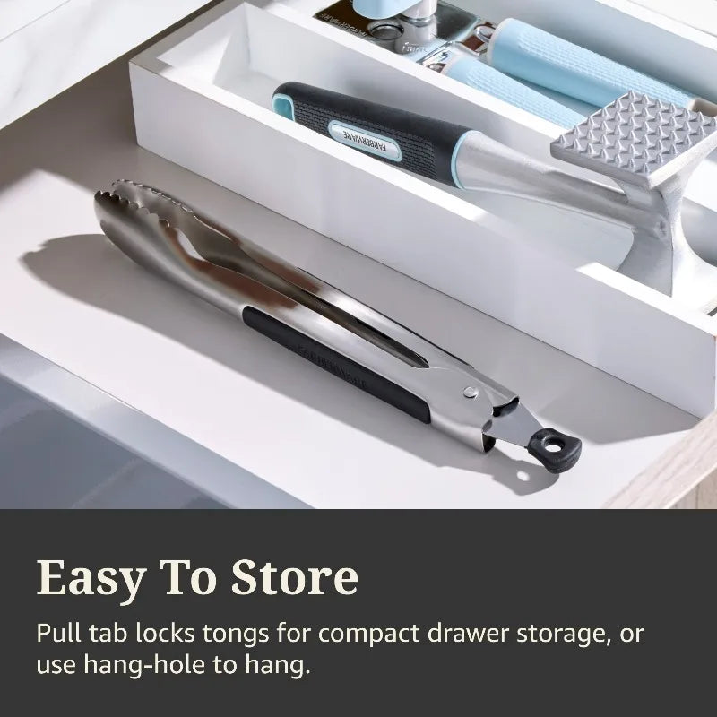 Professional Stainless Steel Locking Kitchen Food Serving Tongs