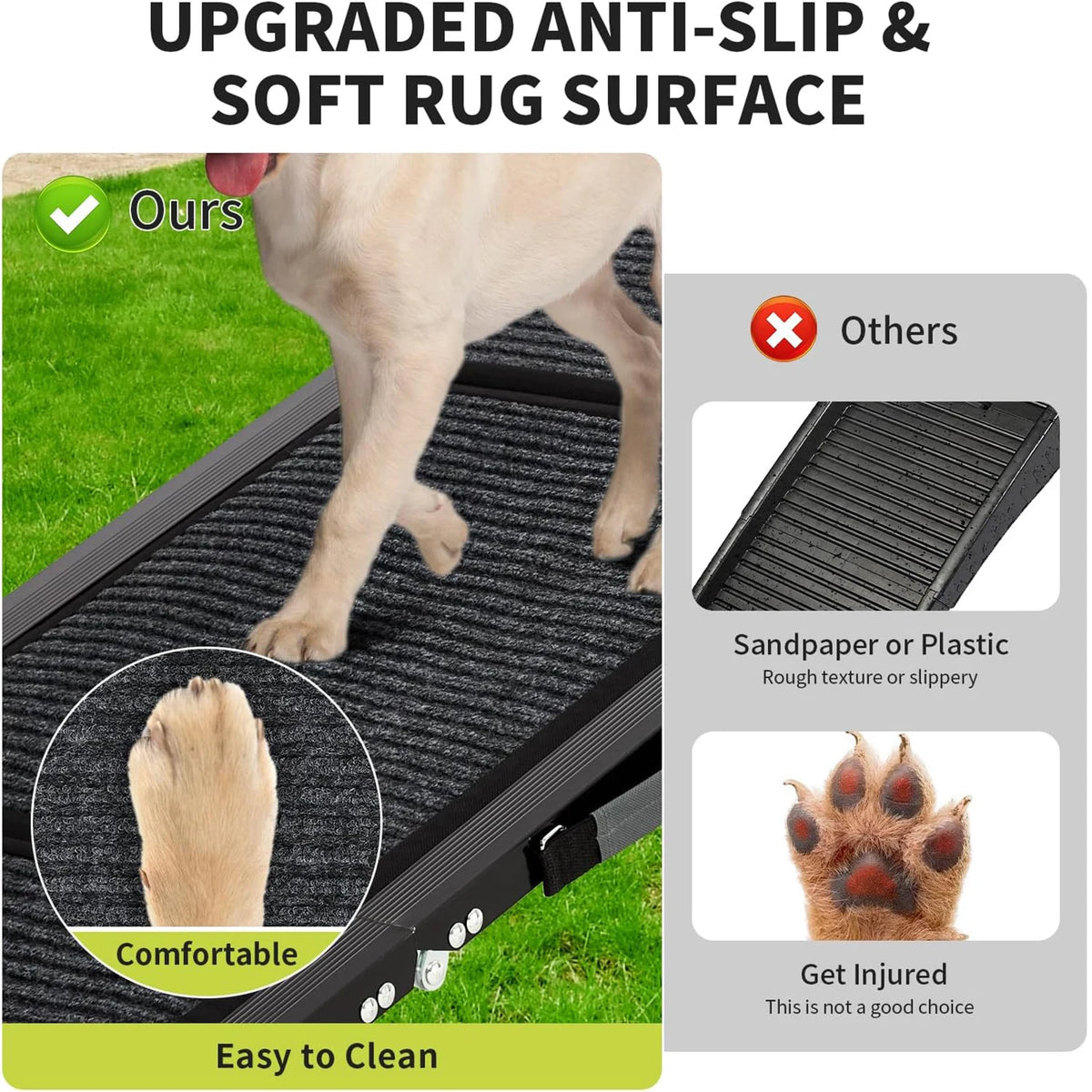 HiMiss Folding Dog Car Ramp Non-Slip Pet Safety Gate