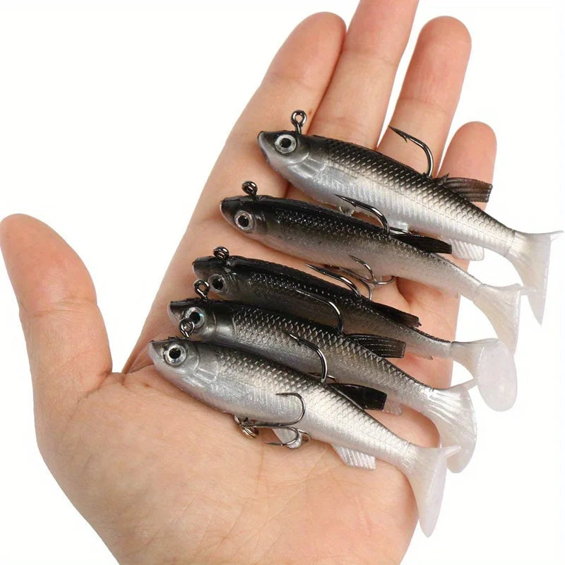 Realistic Soft Fishing Bait Lure Kit With Sharp Hooks