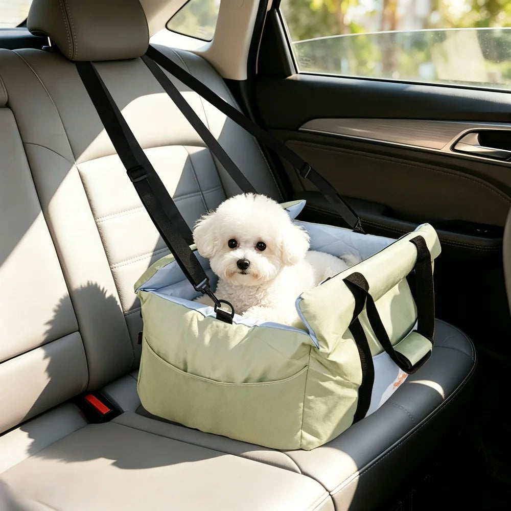 Borwart Portable Dog Car Booster Seat Safety Belt Washable Cover