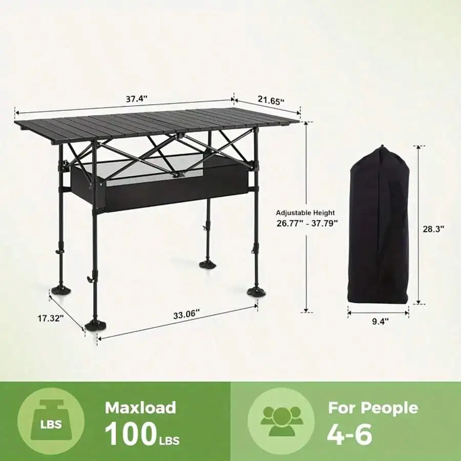 Portable Outdoor Folding Camping And Picnic Table With Carry Bag