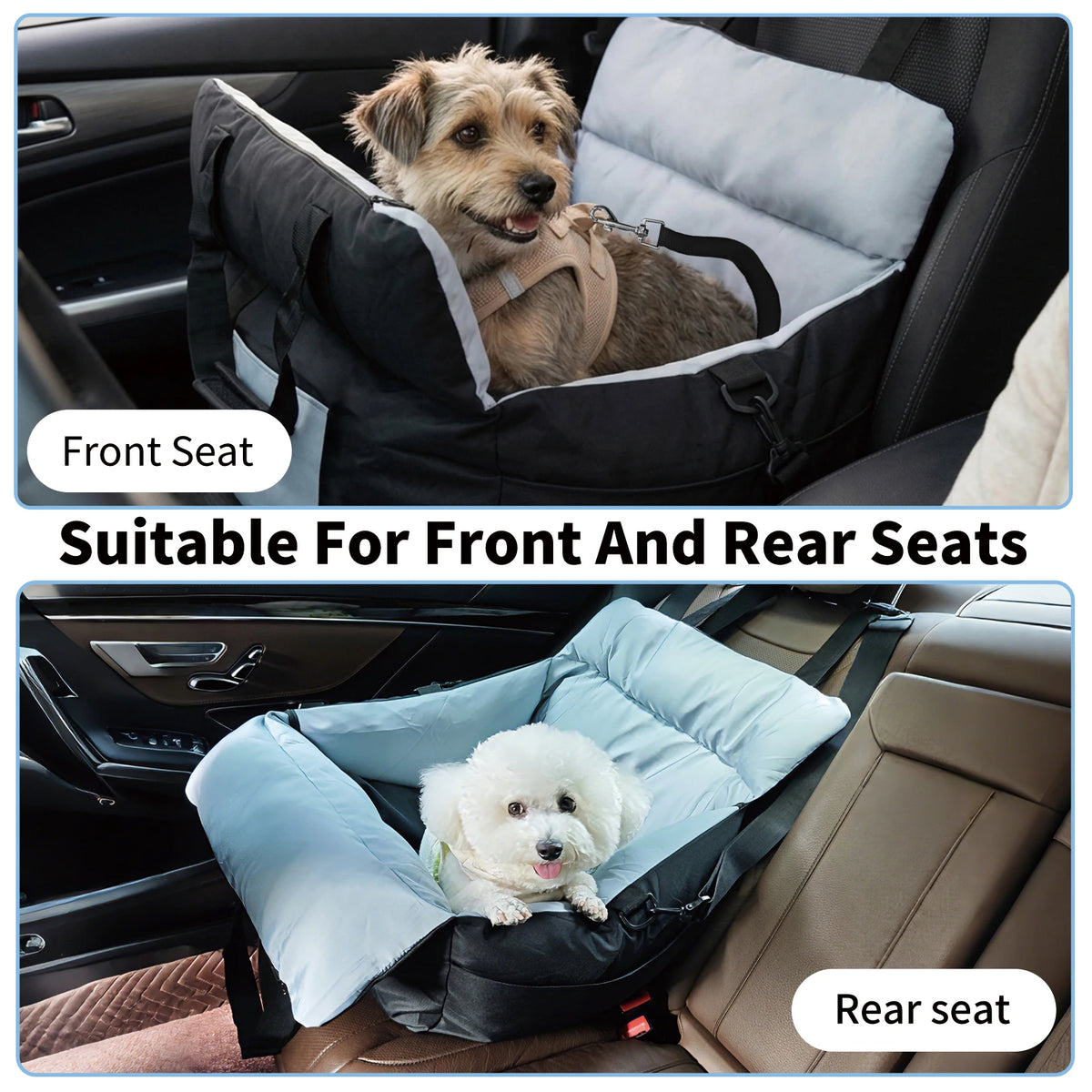 Borwart Portable Dog Car Booster Seat Safety Belt Washable Cover