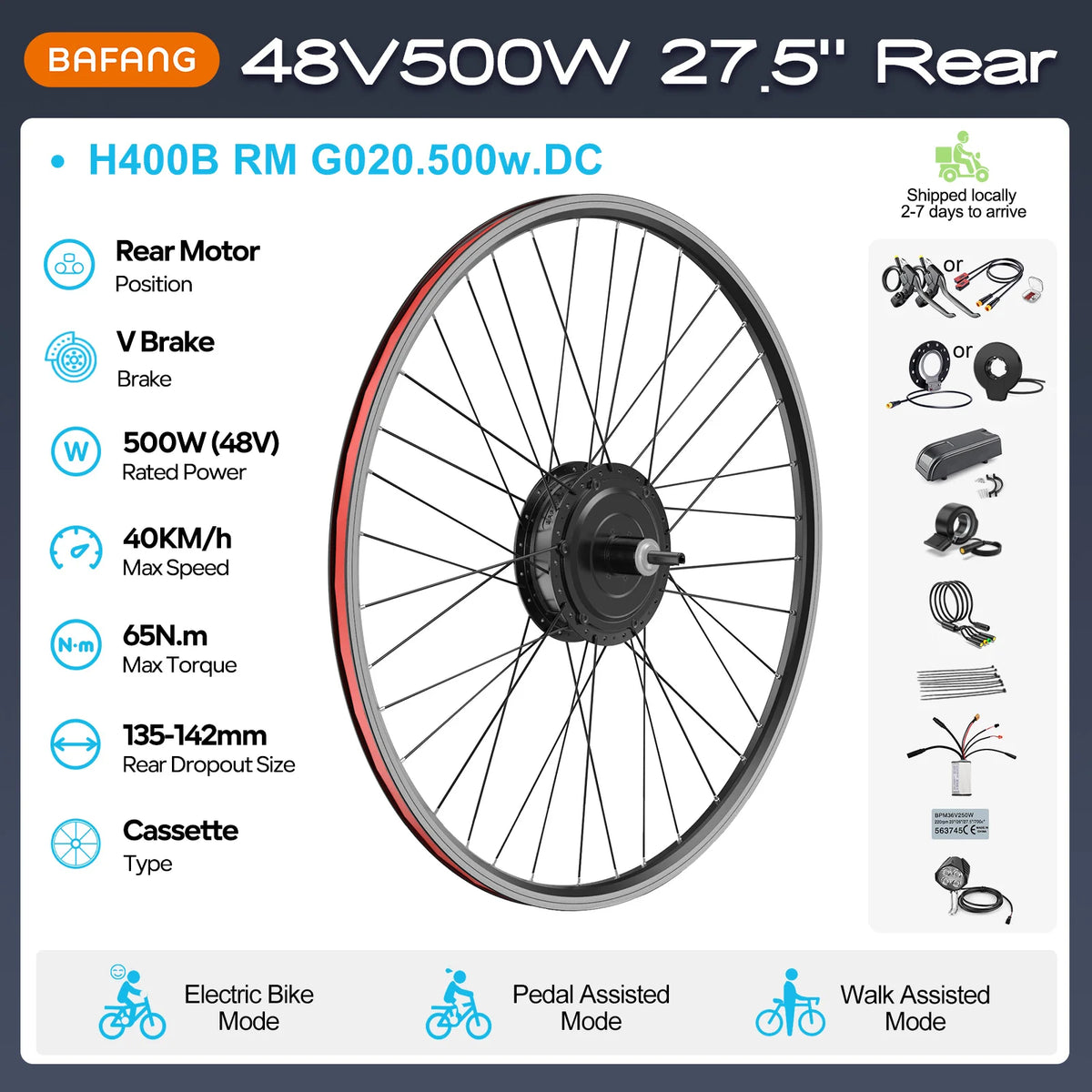 BAFANG G020 Electric Bike Rear Hub Motor Conversion Kit