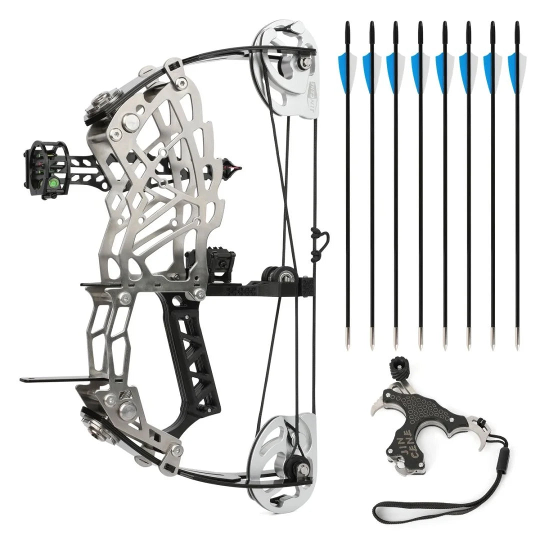 Adjustable Steel Compound Bow With Carbon Fiber Grip