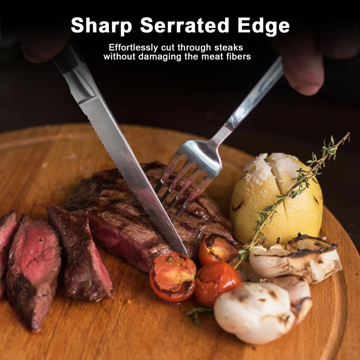 Barenthal Stainless Steel Serrated Steak Knife Set With Ergonomic Handle