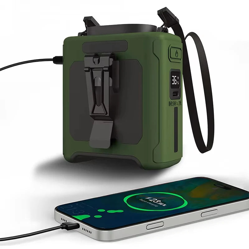 Portable 10000mAh Multifunctional Fan With LED Light And USB Charging