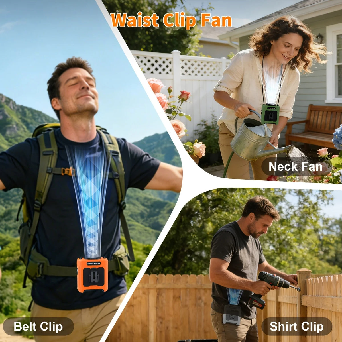 Portable 10000mAh Multifunctional Fan With LED Light And USB Charging