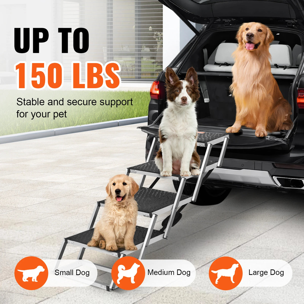 SucceBuy Lightweight Portable Dog Stairs For Vehicle Entry Assistance