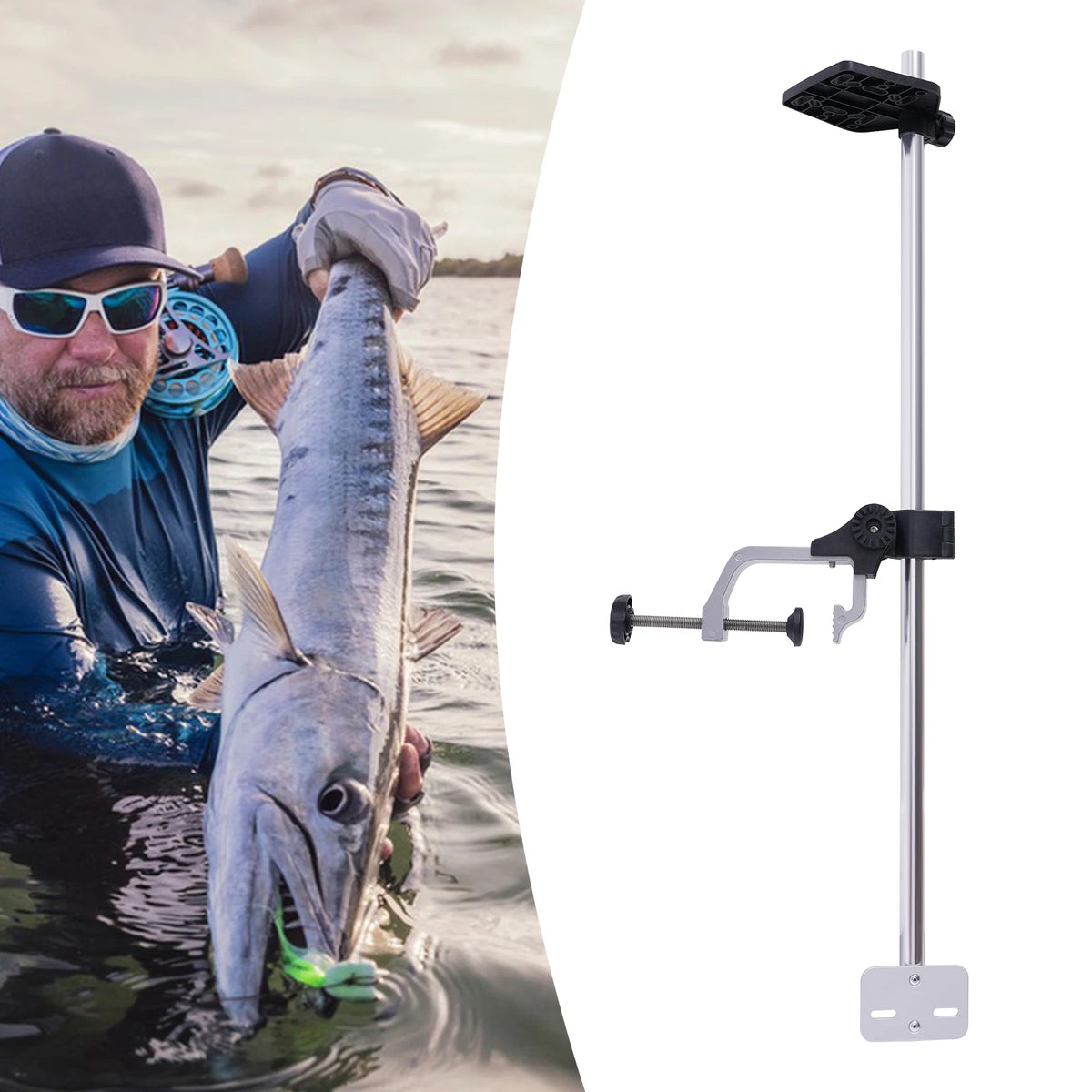 Portable Aluminum Transducer Bracket For Universal Fish Finder Mounts