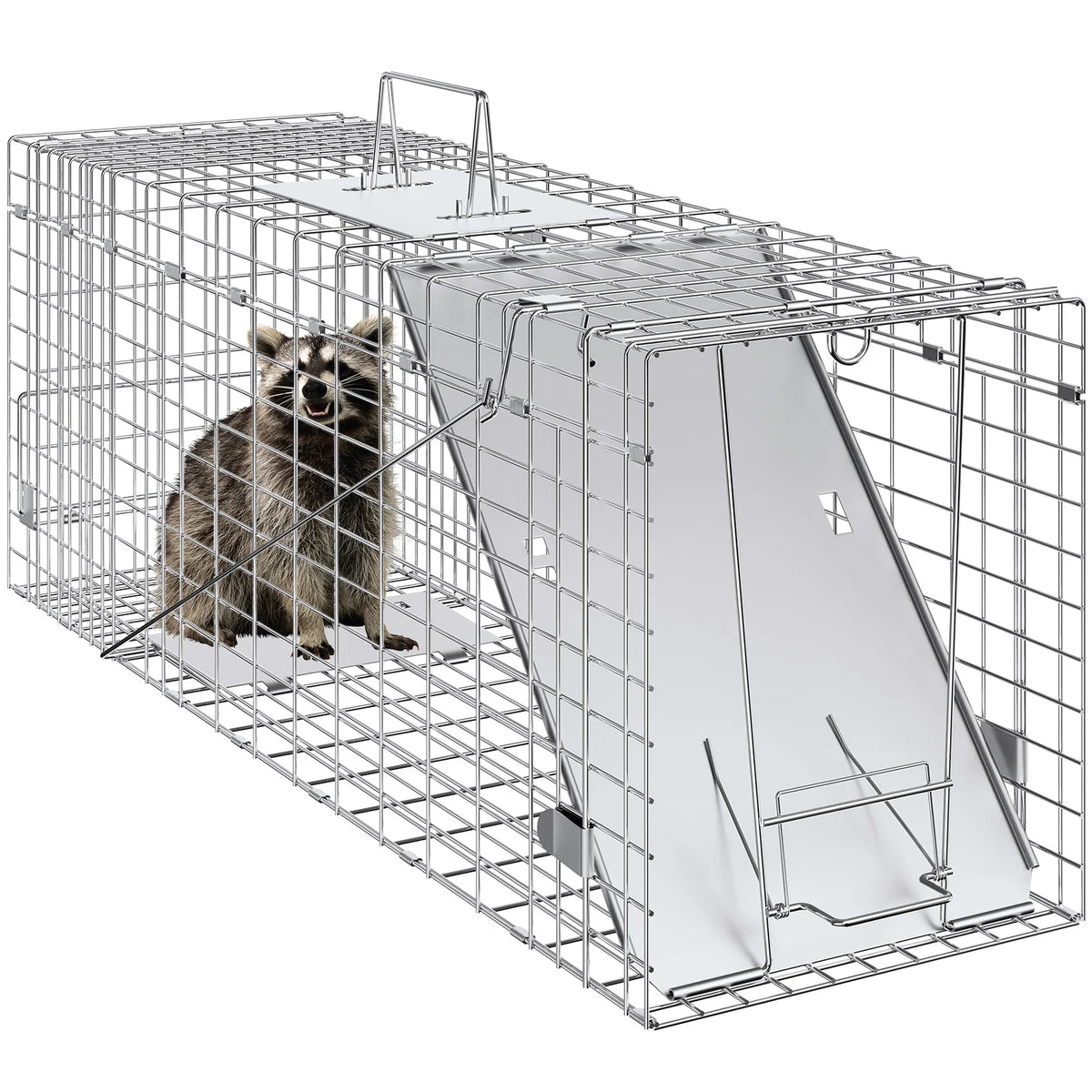 SucceBuy Humane Live Animal Trap Galvanized Iron Cage For Cats