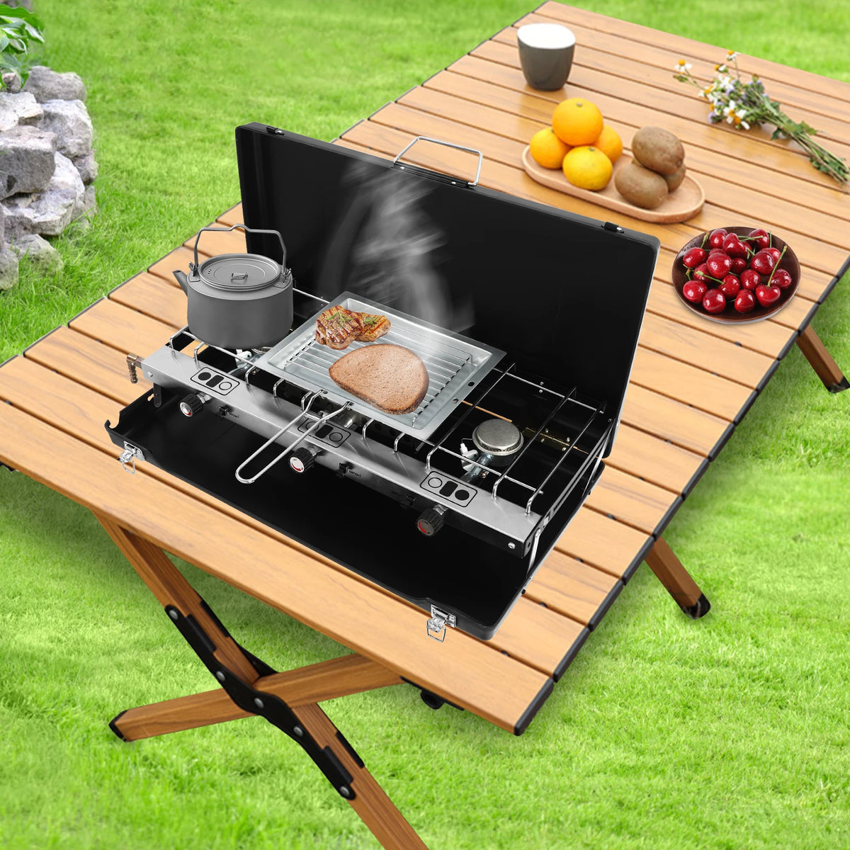Portable Gas Camping Stove For Outdoor Grilling And Picnics