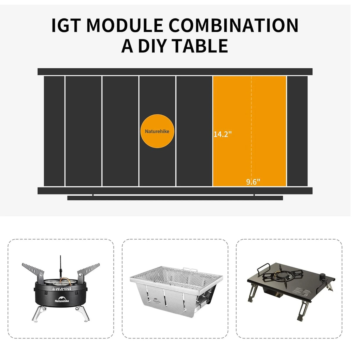 Naturehike Portable Aluminum IGT Camping Table For Outdoor Cooking
