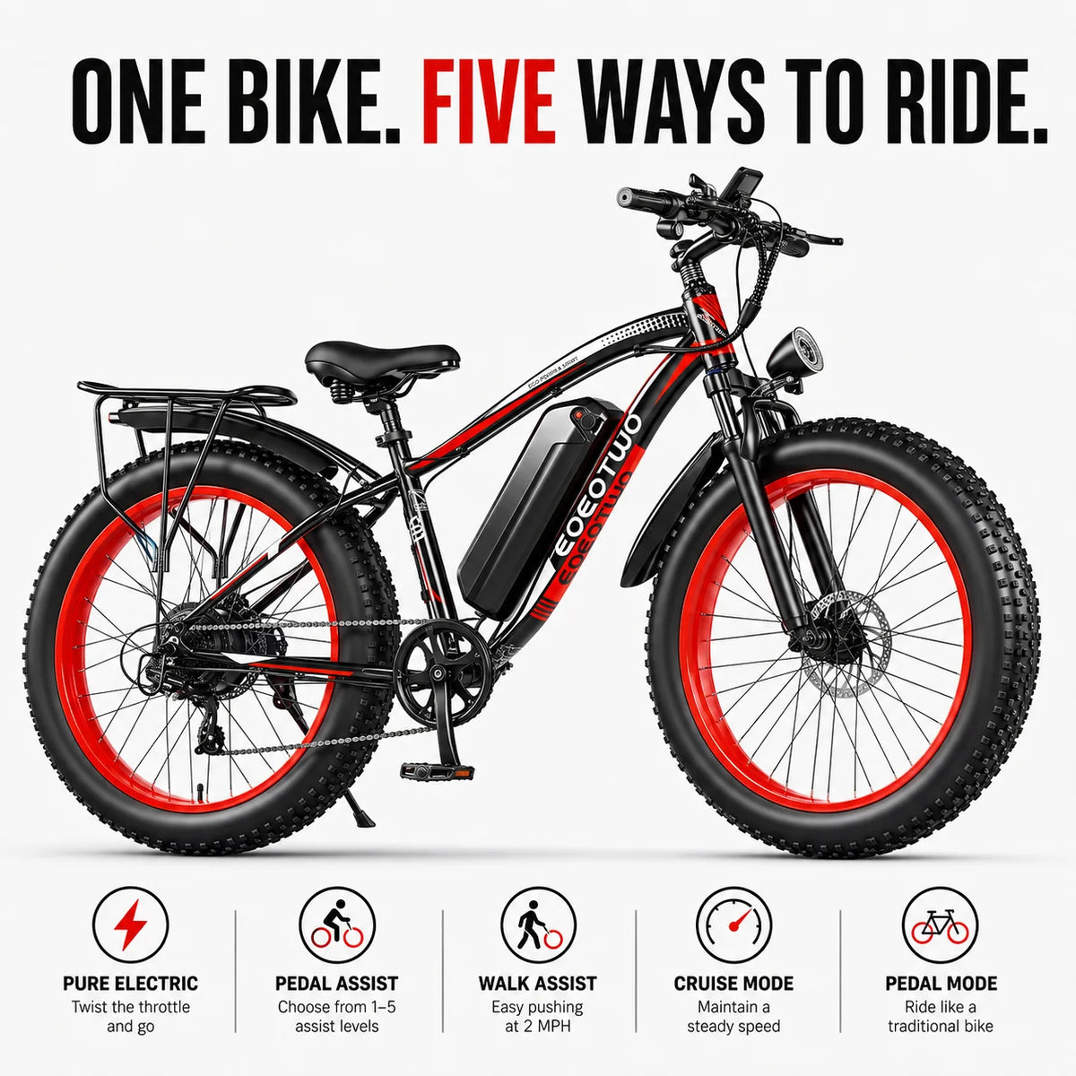 Eoeotwo 1500W High Performance Electric Fat Tire Bike For Adults
