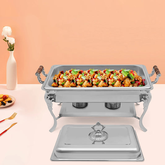 Bymaocar Stainless Steel Chafing Dish With Adjustable Alcohol Burner Warmer