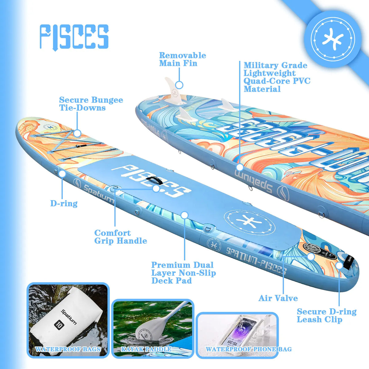 Spatium Touring Inflatable Stand Up Paddle Board For Adults
