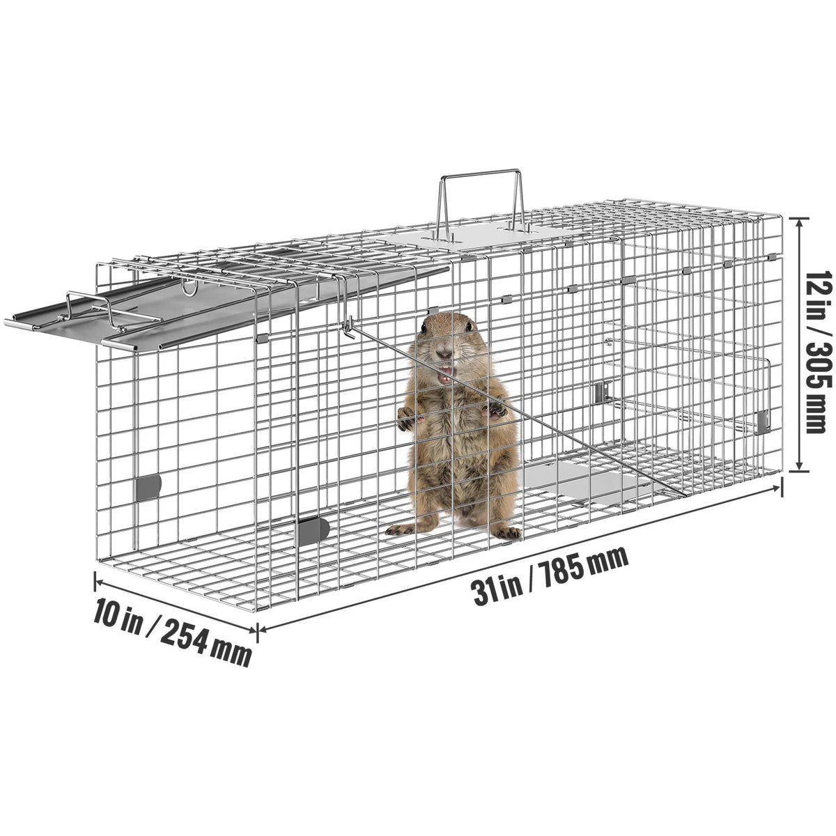SucceBuy Humane Live Animal Trap Galvanized Iron Cage For Cats