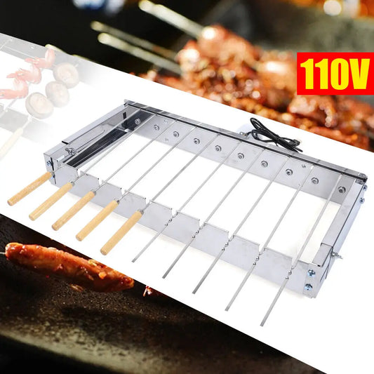 Bymaocar Automatic Rotating Rotisserie BBQ Grill Skewers Set