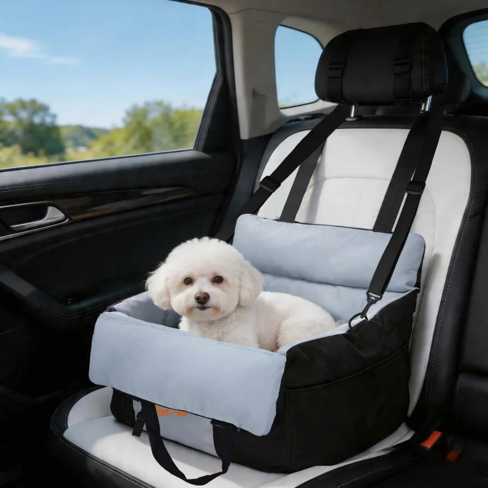Borwart Portable Dog Car Booster Seat Safety Belt Washable Cover