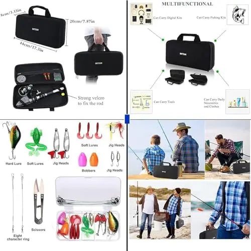 YTYIN Portable Carbon Fiber Telescopic Spinning Fishing Rod Kit