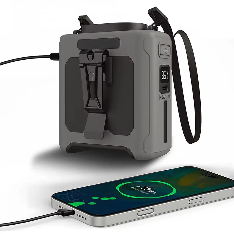 Portable 10000mAh Multifunctional Fan With LED Light And USB Charging