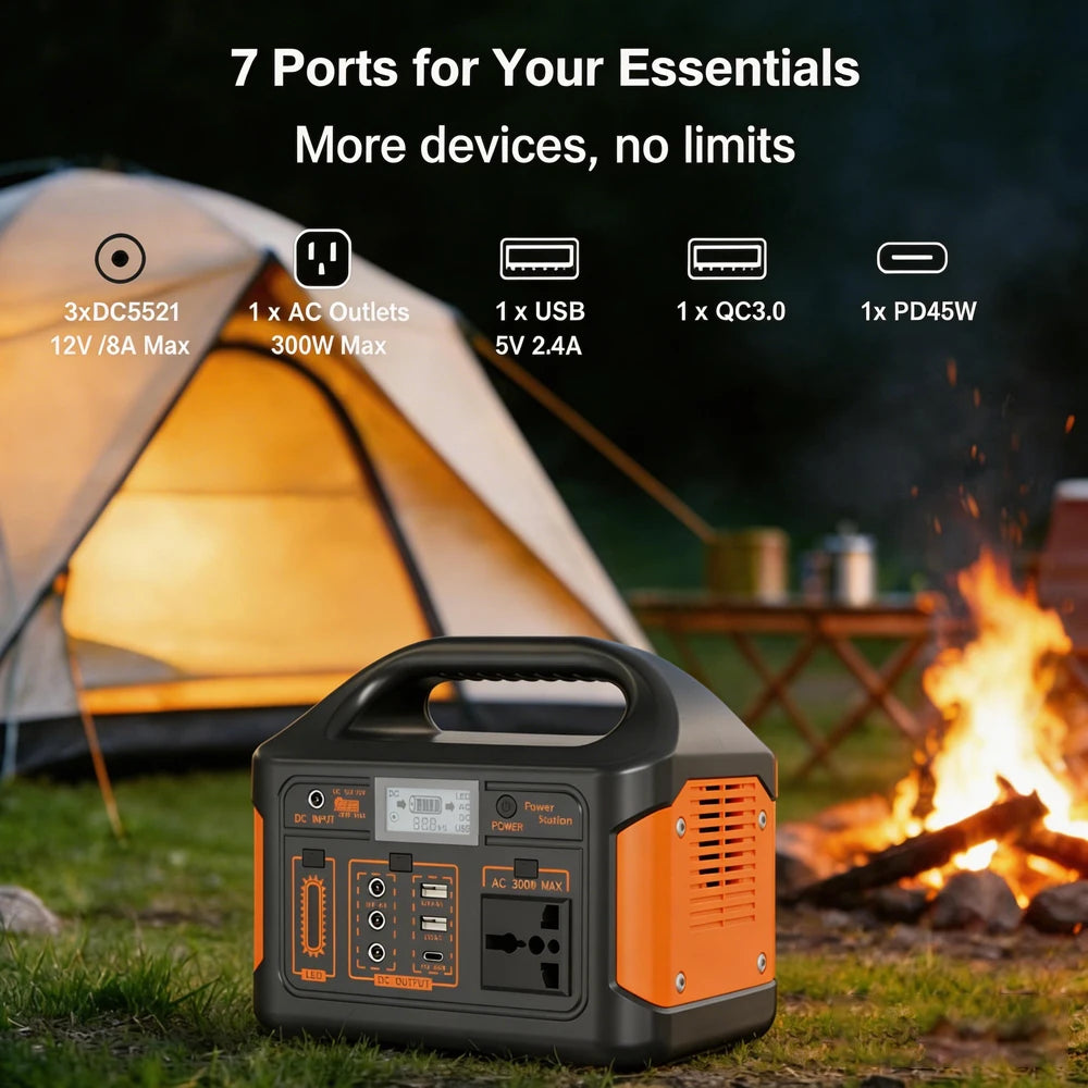 GaiaRay Portable Power Station 460Wh LiFePO4 Solar Generator